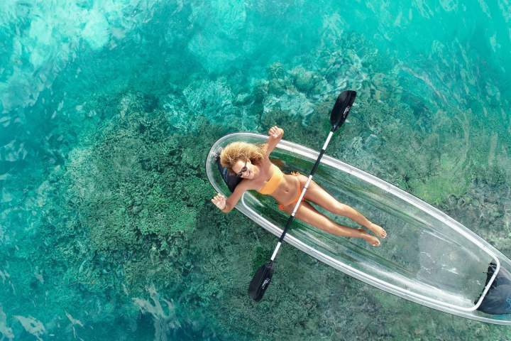 Enjoy an exceptional moment on a Transparent Kayak ride